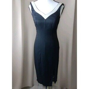 Vintage Caren Desiree Company Dress Size Petite 2 Maxi Black Rayon Blend...